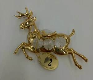 Mascotte austriaca in cristallo Intl. Cattura sole renna placcata oro 24 carati  - Foto 1 di 8