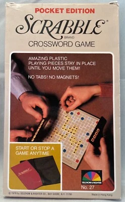 VINTAGE SCRABBLE TRAVEL CROSSWORD GAME - Pocket Edition  No. 27 Complete UNUSED - Image 1 of 4