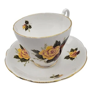 Antica tazza da tè e piattino Royal Ascot vintage fiori estivi osso Cina Inghilterra - Foto 1 di 8
