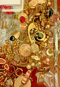 1 Pfund "GOLDTON" Schmuck - Großeinkauf, Schrott Konvolut, Basteln -- #Q9W6 - Bild 1 von 4