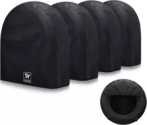Tire Covers Set 4 Upgraded 5 Layer Nonwoven RV Wheel Waterproof 30-32In(L) Balck - Picture 1 of 7
