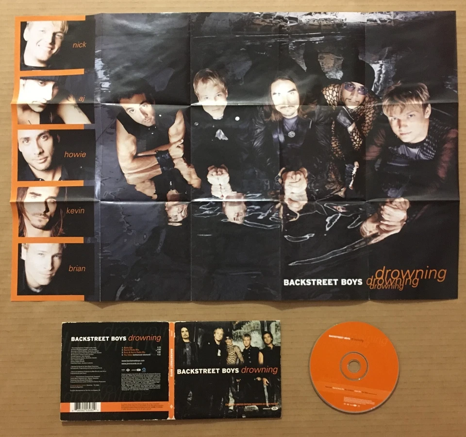 BACKSTREET BOYS Drowning 2 REMIXES & EDIT & VIDEO CD single w/ POSTER USA seller Foto 1 de 2