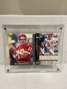 1995 UPPER DECK JOE MONTANA SIGNED 2-CARD SET KANSAS CITY CHIEFS COA 95-#19 - Picture 1 of 12