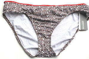 Kenneth Cole NEW Brown White Women's Size XL 16 Swimsuit Bikini Bottom $50 3255
