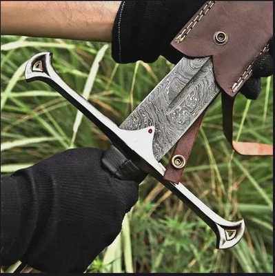 Hand Forged Viking Sword Damascus steel Blade Sharp Battle Ready Medieval Sword - Image 1 of 4