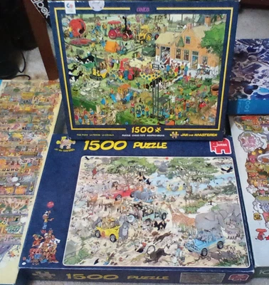 Lote de 2 rompecabezas Jan Van Haasteren Safari & The Farm 1500 piezas Jumbo Foto 1 de 4