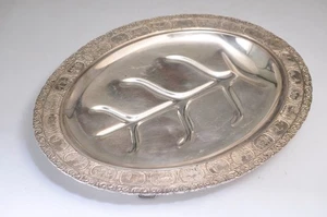 Bandeja plateada vintage Apollo 4027/16 con patas 16 1/4" - Imagen 1 de 10