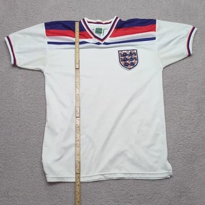 Score Draw 1982 England Tee Mens Small White Red Blue Retro Kit Football Home S - Picture 1 of 9