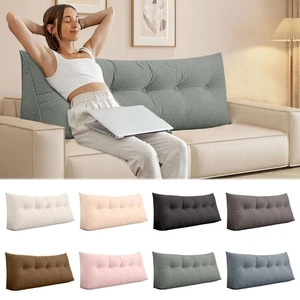 Wedge Headboard Pillow Dorm Bed Triangular Headboard Cushion 100cm - Picture 1 of 26