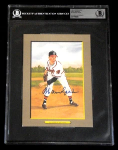 WARREN SPAHN BECKETT SIGNED PEREZ-STEELE GREAT MOMENTS BASEBALL HOF CARD #14 - Picture 1 of 3