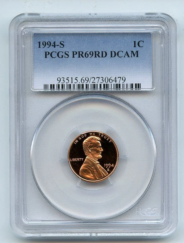 1994 S 1C Lincoln Cent Proof PCGS PR69DCAM - Image 1 of 1