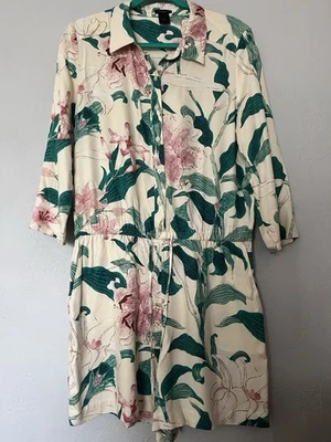 Mameluco Ann Taylor Rosa Lirio Floral Cuello Manga 3/4 Talla 8 Foto 1 de 4