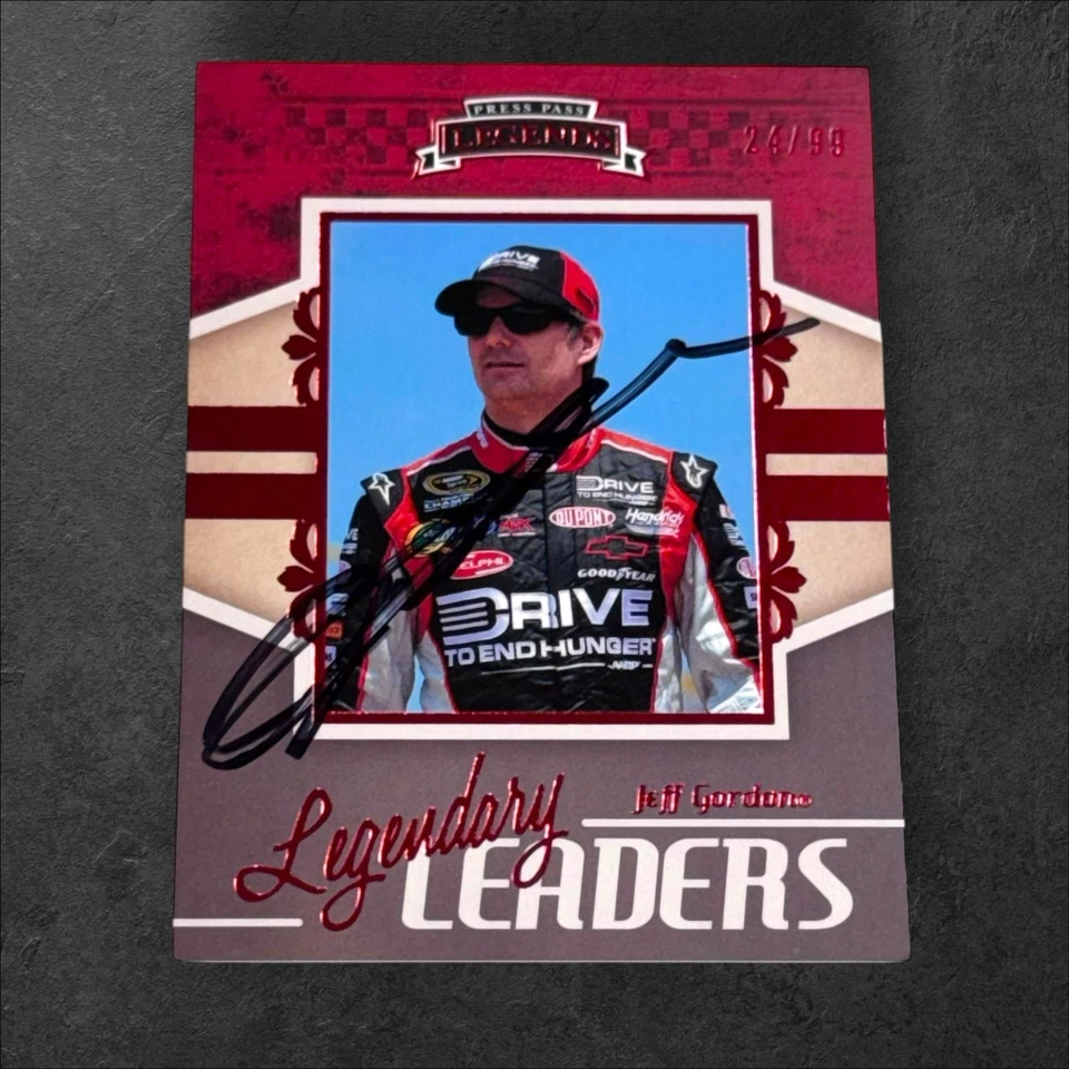 Jeff Gordon autographed card 2011 PRESS PASS LEGENDS LEGENDARY LEADERS #24/99 - Image 1 of 1