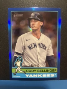 2025 Topps Heritage - Cody Bellinger #129 refractor cromado azul 150/150 - Imagen 1 de 2