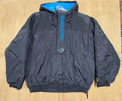 Vintage Starter Carolina Panthers Puffer Jacket Pullover XXL New With Tags - Image 1 of 4