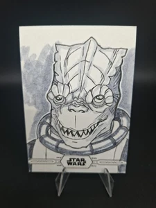 Star Wars Topps Chrome Legacy Bosskk Sketch By Fredd Gorham - Imagen 1 de 2