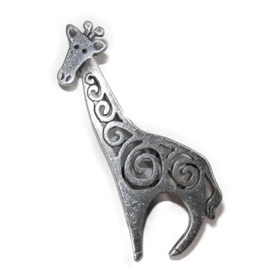 Broche Jirafa Lia Sophia Tono Plateado 2" Prendedor Calado Animales Africanos Zoológico Foto 1 de 4