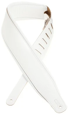 Correa de guitarra de cuero de grano superior Levy's M26PD-WHT_WHT - blanca Foto 1 de 4