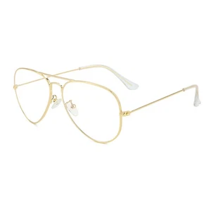 Classic Aviator Blue Light Glasses for Women Men, Metal Frame Clear Lens Eyeg... - Picture 1 of 6