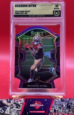 2020 Panini Select #66 Brandon Aiyuk Purple Prizm Die Cut Graded 10 RC - Image 1 of 2