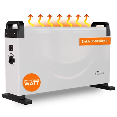Konvektor Heizung Radiator Heizgerät Elektroheizung Heizer Heizkörper 2kW Wärme - Bild 1 von 4