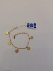 Bracciale in argento SSC CALCIO NAPOLI con 5 ciondoli laminato oro rosa - RB50 - Bild 1 von 1