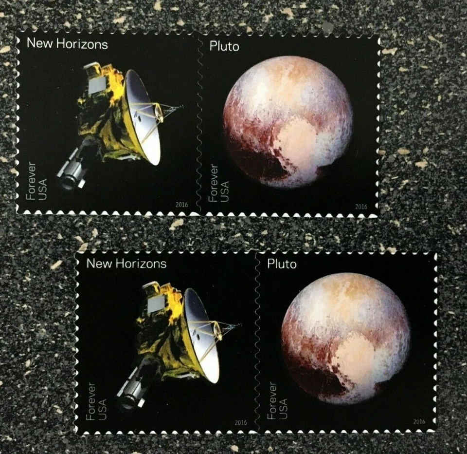 2016USA #5077-5078 Forever - Pluto Explored! - 2 Strips of 2 From Souvenir Sheet - Image 1 of 1
