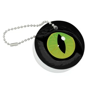 Cat Green Eye Round Floating Foam Fishing Boat Buoy Key Float Keychain - Picture 1 of 3