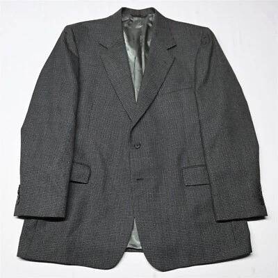 Blazer Abrigo Deportivo Traje Chaqueta De Colección Años 90 46L Azul Cabeza de Uñas Tweed Suave Hecho en EE. UU. Foto 1 de 4