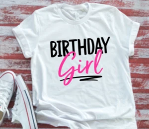 Birthday Girl Unisex White Short Sleeve T-shirt - Picture 1 of 2