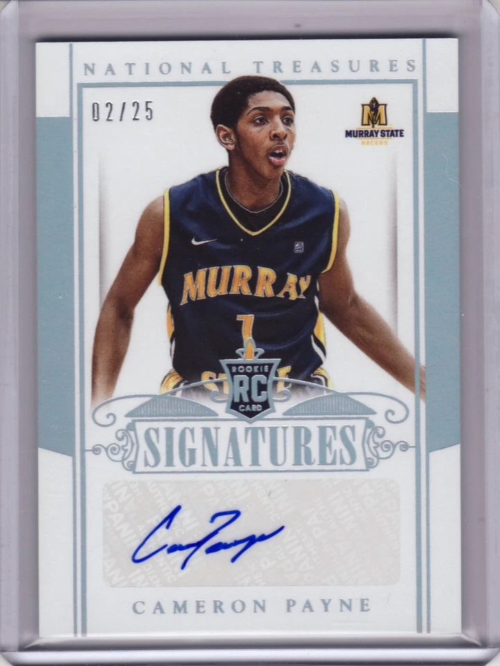 National Treasures RC Cameron Payne 2015 automático novato holograma 2/25 Murray State Foto 1 de 1