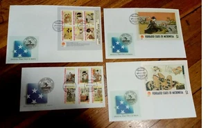 MICRONESIA, SCOTT # 430-438, COMPLETE SET OF 4 FDC COVERS JAPANESE ART PAINTINGS - Picture 1 of 5