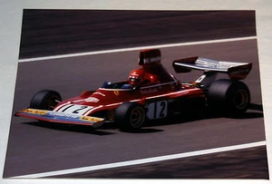 1974 Photograph of Niki Lauda at Speed in Ferrari 312 B3 Formula 1 - Picture 1 of 1