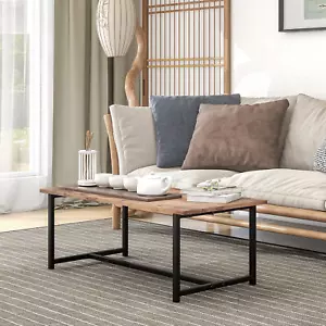 Couchtisch Rechteck, Wohnzimmertisch Kaffeetisch Sofatisch für Wohnzimmer,Beiste - Bild 1 von 7