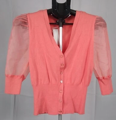 Cárdigan manga abullonada para mujer 7th Ave Design Studio New York & Co talla pequeña nuevo con etiquetas Foto 1 de 4