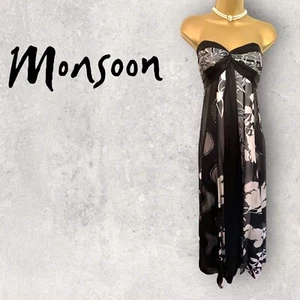 Maxi Vestido de Ocasión Monzón para Mujer Clementine Negro Seda Reino Unido 12 Nuevo con Etiquetas Precio de venta sugerido por el fabricante 180 GBP - Imagen 1 de 6