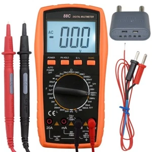Backlit Digital Multimeter w/ Large LCD Display, Measures DCV, ACV, DCA, ACA, °C - Picture 1 of 6