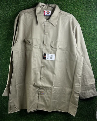 Dickies Men's Work Shirt Cotton Blend Long-Sleeved Work Shirt Front Pockets NWT - Image 1 of 4