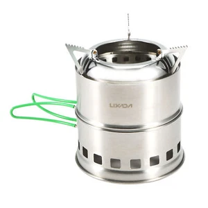 Folding Stainless Steel Camping Portable Wood Burning Y8U4 - Picture 1 of 12