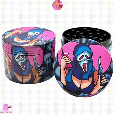 DAILY GRIND 50mm Scream Girl Scary Girls Funny Metal Tobacco Magnetic Grinder Funny Gift