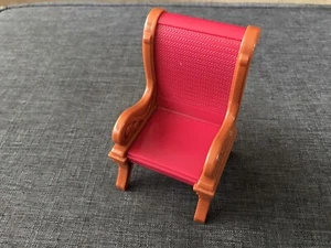 Fisher Price Loving Family Dollhouse Burgundy Red Brown Dining Chair Furniture - Picture 1 of 7