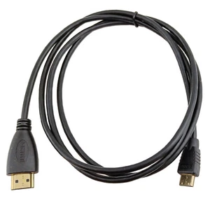 Mini HDMI to HDMI Adapter Cable 1080P Laptop LCD Controller Video Audio Cord 5ft - Picture 1 of 6