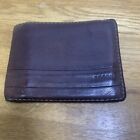 Fossil men's brown leather bi-fold wallet