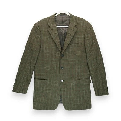 Caruso Wool/Cashmere Blend Sport Coat Size 52 / L ~ Gingham Hand Made in Italy - Image 1 of 4