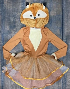 Girls Size 8-10 Red Fox Hooded Costume Dress, Glitter Tulle! Detachable Tail! - Picture 1 of 8