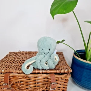 Jellycat Tiny Odyssey Octopus - Tiny Green/Blue Octopus Plush Retired 5” Flaw - Picture 1 of 14