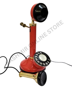 Classic Retro Red Candlestick Telephone–Vintage Rotary Dial fully Working Phone. - Picture 1 of 11