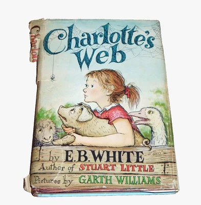1952 Charlotte’s Web Hardcover Book E. B. White w DJ Harper & Row 52-9760 VTG Foto 1 de 4