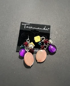 Taramanda Silberfarbene Cluster Perlen Haken Ohrringe - Bild 1 von 4