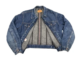 Vintage Levis 70506 0316 Blanket Lined Trucker Jacket Men's Size 46 Made in USA - Picture 1 of 8
